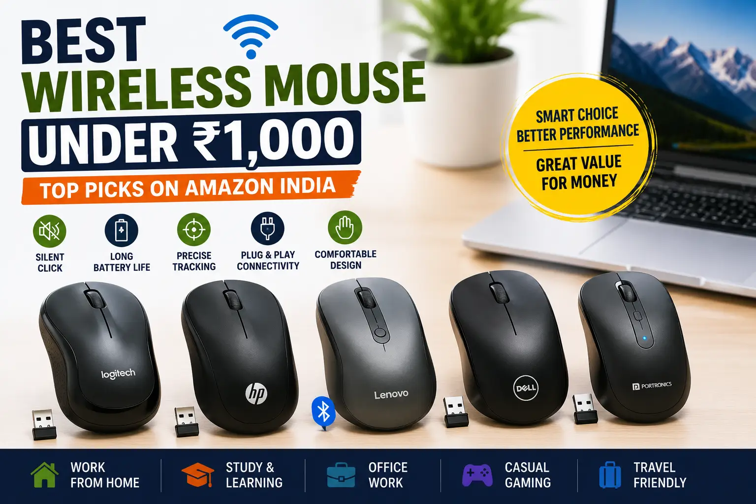 Read more about the article Best Wireless Mouse Under ₹1,000 (2026) – Top Budget Picks
