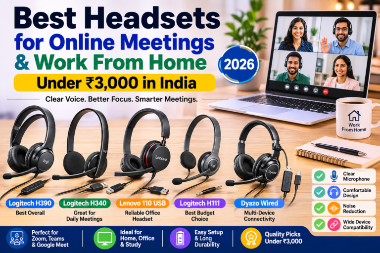 Best Headsets for Online Meetings Under ₹3,000 in India (2026)