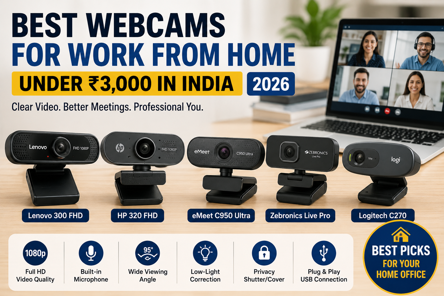 Read more about the article Best Webcams for Work From Home Under ₹3,000 in India (2026)
