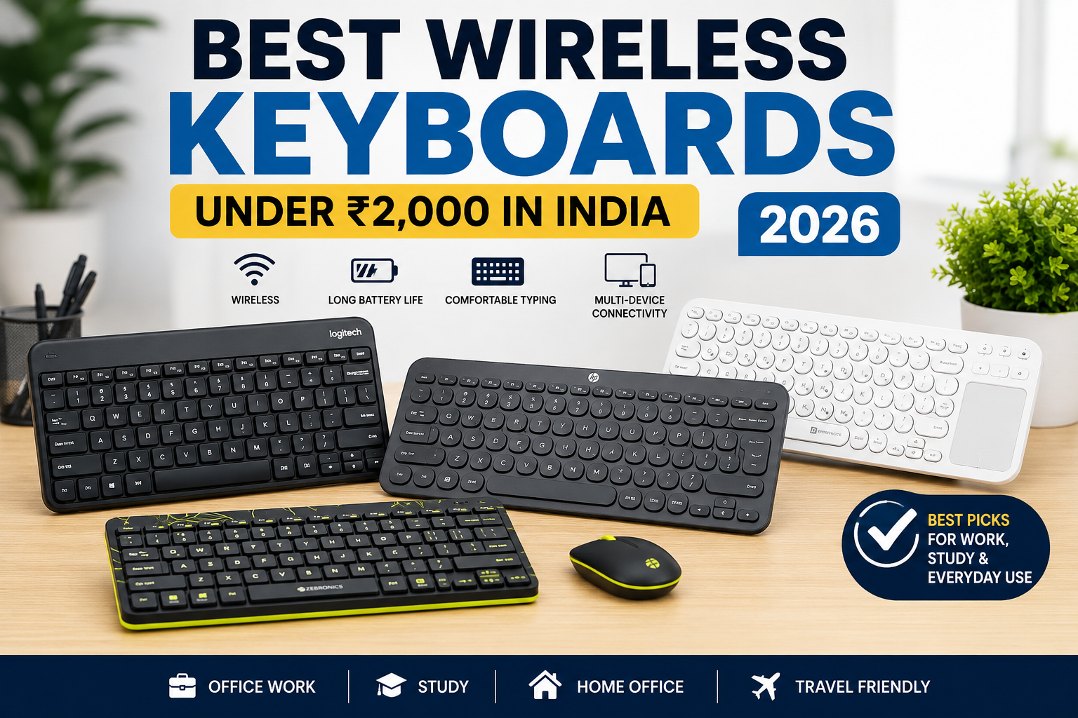 Read more about the article Best Wireless Keyboards Under ₹2,000 in India (2026)