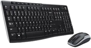 Logitech MK270 Wireless Keyboard and Mouse Combo for Windows, 2.4 GHz Wireless, Compact Mouse, Black